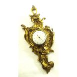 Rare early English gilt metal miniature cartel clock, the watch movement signed James Bannister,