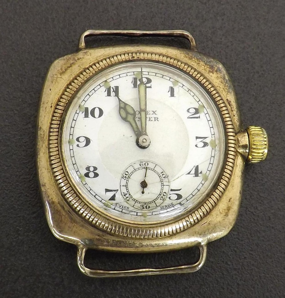 Rolex Oyster 9ct cushion case gentleman's wristwatch, import hallmarks for Glasgow 1928, case ref.