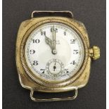 Rolex Oyster 9ct cushion case gentleman's wristwatch, import hallmarks for Glasgow 1928, case ref.