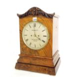 English walnut double fusee bracket clock striking on a bell, the 8" silvered dial signed Bennett,