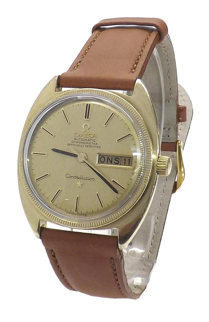 Omega Constellation Chronometer automatic gold plated and stainless steel gentleman's wristwatch,