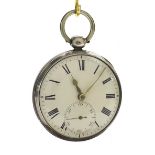 English silver fusee lever cylinder pocket watch, London 1822, signed Hy Ellis, Exeter, no. 353,