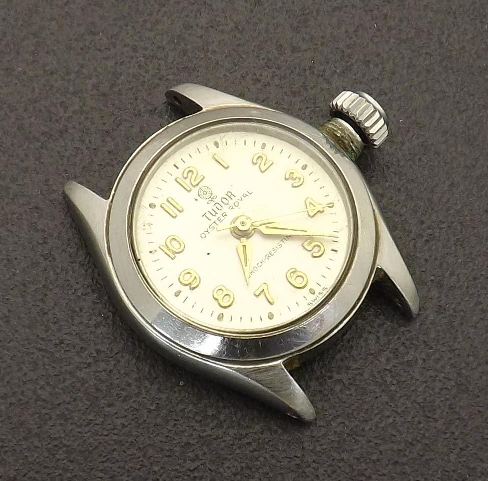 Tudor Oyster Royal stainless steel lady's wristwatch head, ref. 7935, no. 355389, circa 1962,