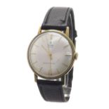 Tudor Royal 9ct gentleman's wristwatch, London 1964, 21 jewels, later black leather strap, 33mm (