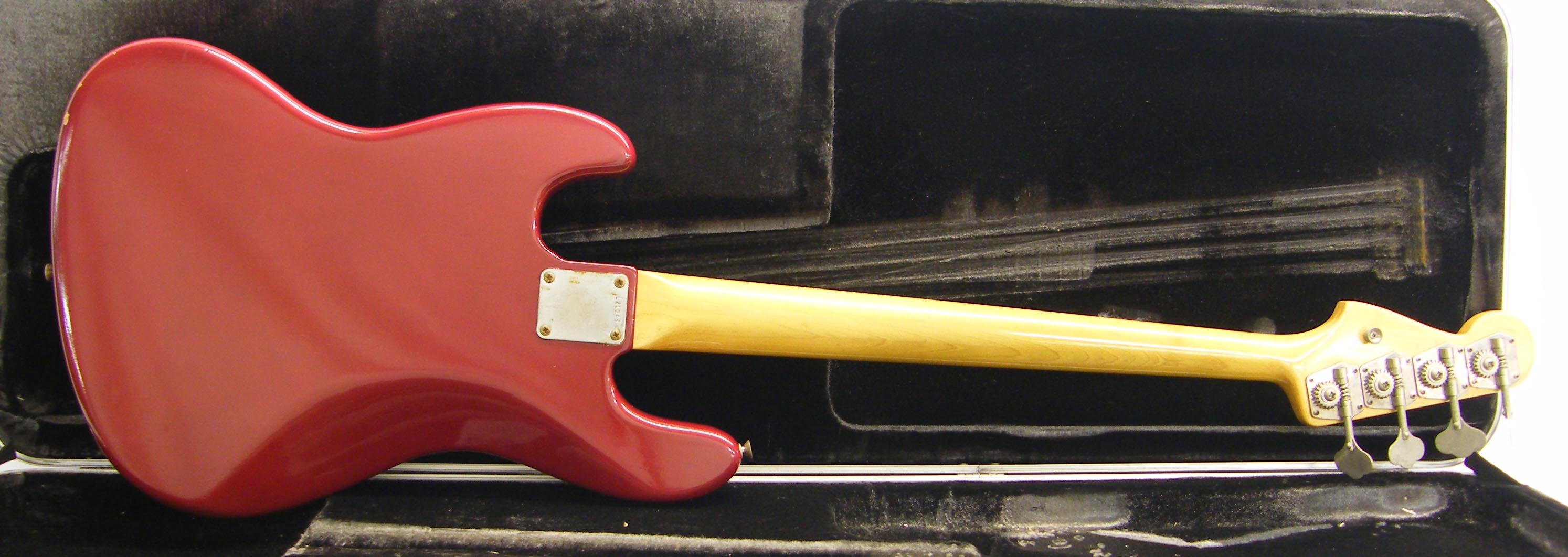 1964 Fender Jazz Bass electric bass guitar, made in USA, ser. no. L21548, red re-finish with various - Image 2 of 9