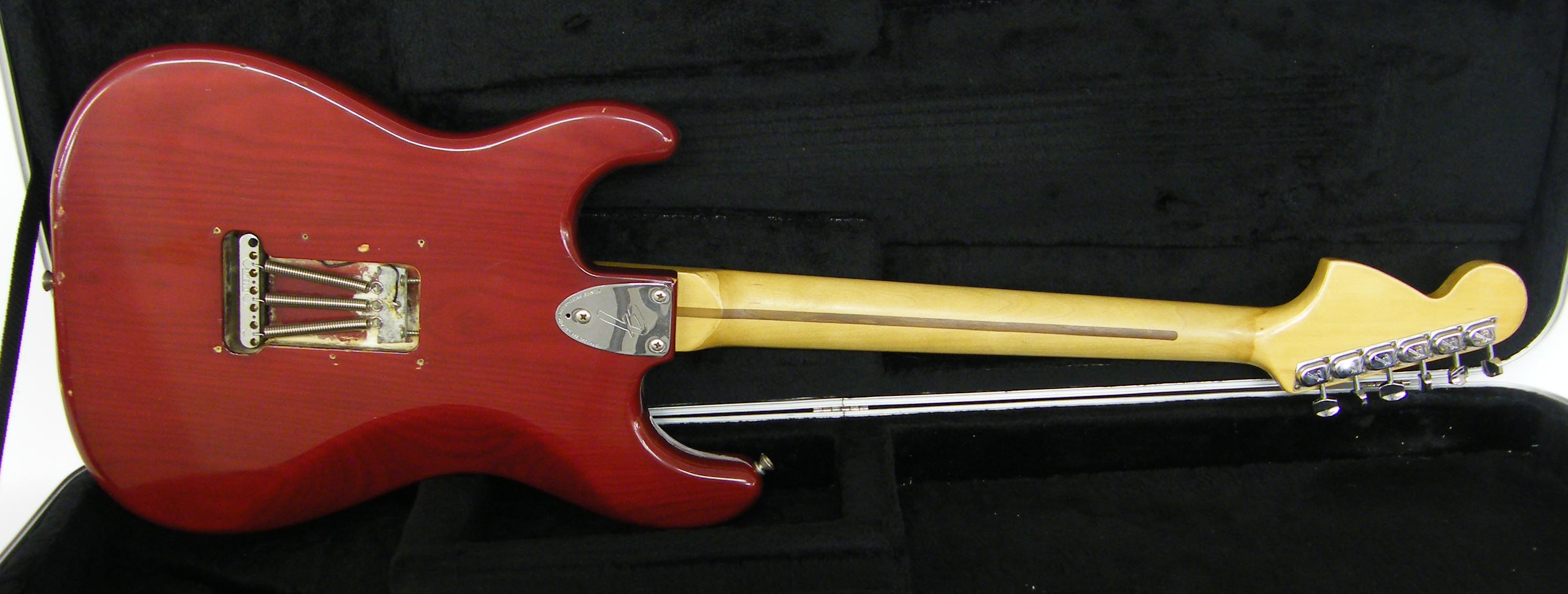 1979 Fender Stratocaster electric guitar, made in USA, ser. no. F928809, transparent red finish with - Image 2 of 2
