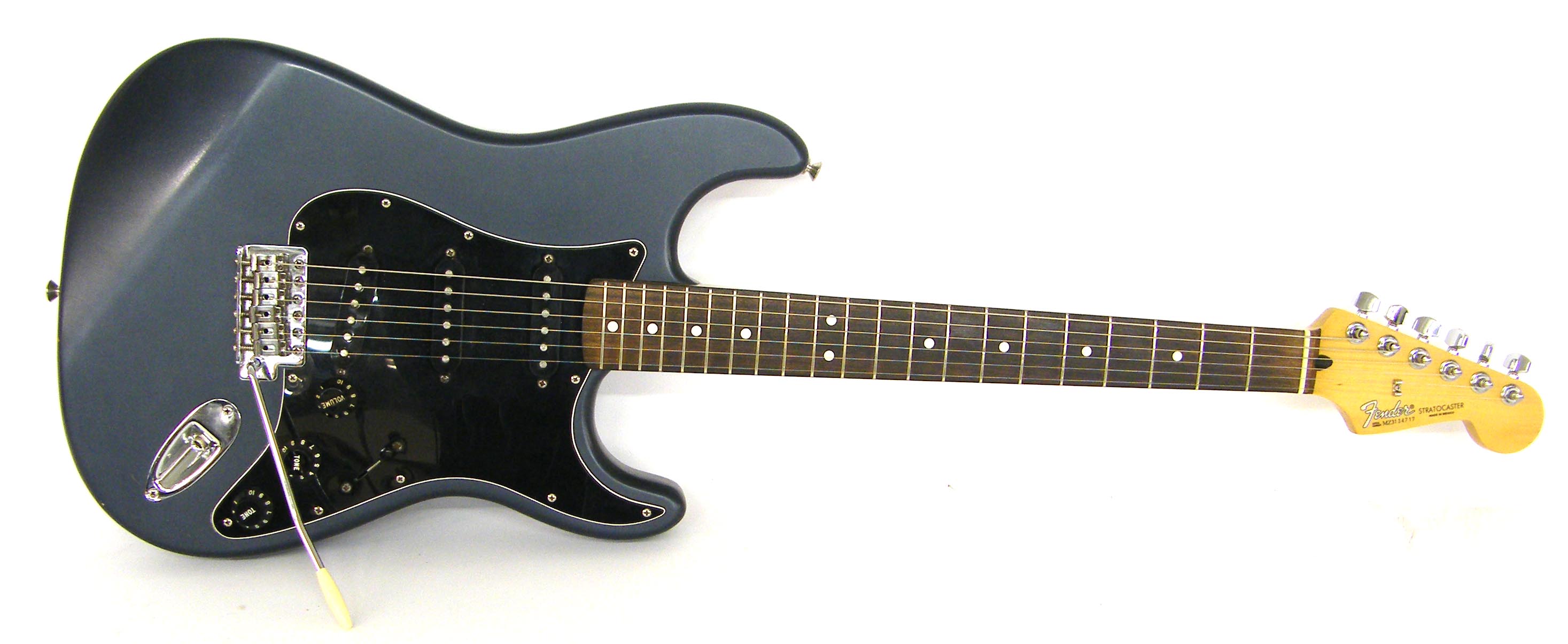 2003 Fender FSR Stratocaster electric guitar, made in Mexico, ser. no. MZ3134717, satin blue