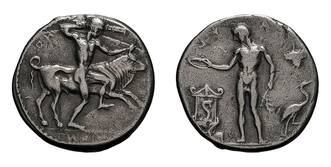 Sicily. Selinus.  c. 450-430 BC. Didrachm, 8.23g (6h). Obv: [S??????]??? Herakles stepping right,