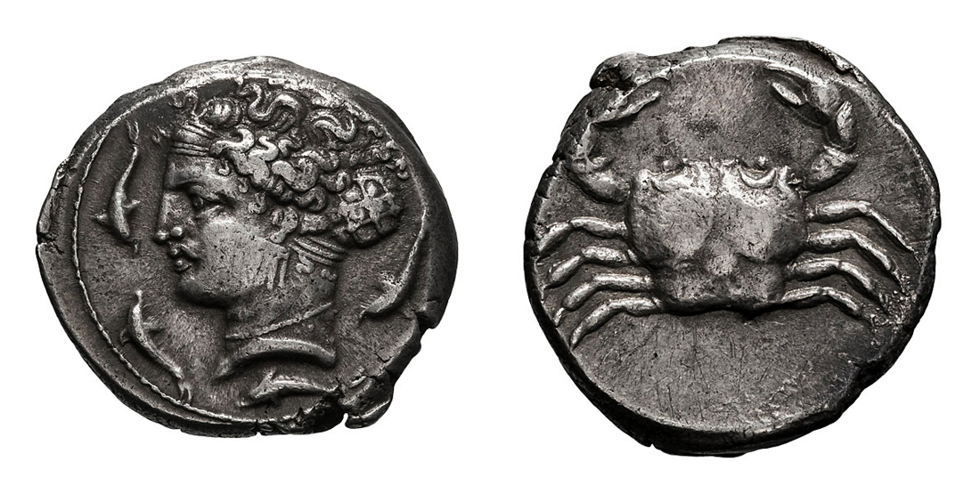 Ex Gillet Collection Sicily. Motya.  c. 405-398 BC. Tetradrachm, 17.52g (8h). Obv: In the style of