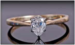 18ct Gold Set Single Stone Diamond Ring diamonds of good colour & clarity. Est. 50pts. Fully