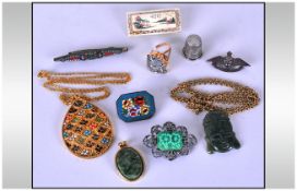 Small Collection of Interesting Vintage Costume Jewellery including RAF silver sweetheart brooch,