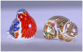 Royal Crown Derby Paperweights ( 2 ) In Total. 1/ Cottage Garden Kitten, Silver Stopper Date 2002.