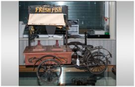 Display Purposes Only, Fishmongers Tricycle with wooden carriage. Marked 'Fresh Fish'. Possibly Shop