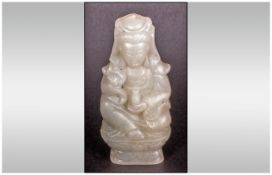 Carved Jadeite Figural Deity, Height 72mm