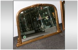 Over Mantle Gilt Framed Mirror bevelled glass.