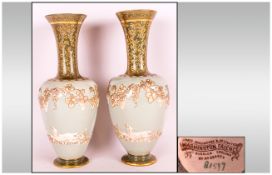 James Macintyre Washington Faience Pair of Vases, c.1894. Each Vase Stands 10 Inches High. And Are