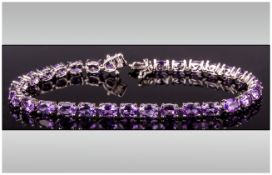 Amethyst Tennis Bracelet, 12.5cts of oval cut, rich purple amethysts, set in a single row and