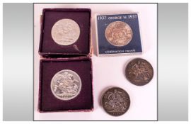 A Small Collection of Silver Crowns ( 5 ) In Total. Dates 1892, 1889, 1937, 1951 x 2.