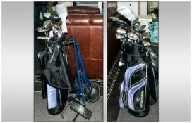 Assortment Of Various Golf Clubs In Bag. Mainly consisting of Mitsushiba V-Max. Including 7 irons, 5