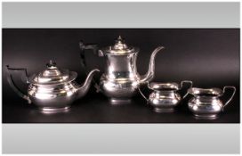 Viners of Sheffield Silver Plated Four Piece Tea Service comprising teapot 10 inches high, water
