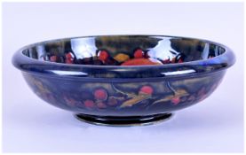 William Moorcroft Signed Inverted Foots Large Bowl. ' Pomegranate and Berries ' Design. c.1916-