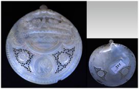 Antique Italian Carved Mother Of Pearl Shell Depicting The Last Supper with the disciples; circa