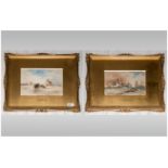Thomas Bush Hardy 1842-1897 Pair Of Watercolour Sea Scape's. Titles 'A Stormy Day Of Boulogne'