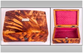 Tortoise Shell Trinket Box with ivory feet. Domed lid and vacant cartouche. c1820 3.25 by 2.25 by