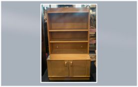 Retro Style Bleached Elm G Plan Cabinet with open shelved top an double doors below. 32 inches