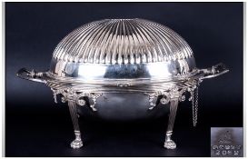 An Early 20th Century Two Handled Silver Pedestal Bowl, with Naturalistic Leaf Handles and Floral