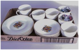 Set Of 6 Trios, 6 Cups, Saucers & Side Plates Commemorating The Coronation June 2nd 1953