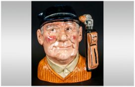 Royal Doulton Character Jug ' Golfer ' Style Variation 2. D6627. Designer David Biggs. Mint