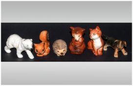 Collection Of Six Beswick Figures Including hedgehog, fox, polar bear etc.