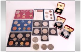 A Collection of Pre-Decimal Coin Sets and Crowns.