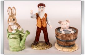 Beswick Beatrix Potter Figures ( 3 ) In Total. 1/ Peter In The Watering Can, Back Stamp BP10A,