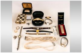 Mixed Lot comprising costume jewellery, low value wristwatches, box lighters etc