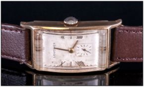 Gents Art Deco Longines Wristwatch Rectangular Convex Case, Manual Wind, Working Order, Not Tested