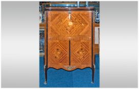 A French Kingwood Floral Inlaid Ladies Fall Down Front Writing Secretaire with a fitted interior and
