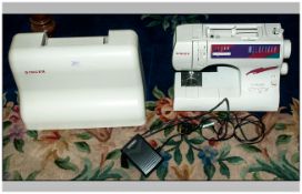 Singer Sewing Machine. Includes carry case, foot pedal and instruction manual. Not tested but