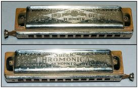 M. Hohner Super Chromonica with Original Box and Papers. Good Condition.