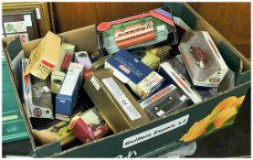 Box Lot Of 32 Boxed And Mint Model Cars/Vans/Buses by various manufacturers. Corgi, Dinky, Matchbox,