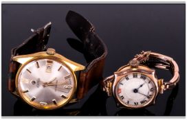 Ladies 9ct Gold Wristwatch, Manual Wind, Early 20thC Together With A Gents Roamer 'Vanguard'