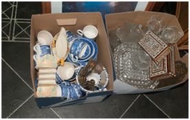 2 Boxes of Miscellaneous Items mainly Glassware and Crockery. Also comes with a framed print