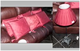 Laura Ashley Metal Base Lamp Together with a set of 6 matching tasseled cushions.  The Shade and