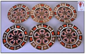 Royal Crown Derby Top Quality Imari Pattern Set Of Six Side Plates Date 1914. Each plate 7'' in