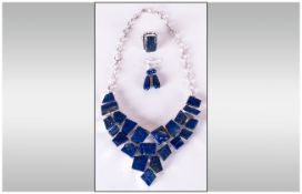 Lapis Lazuli 925 Silver Ensuite Total Weight 146grams.