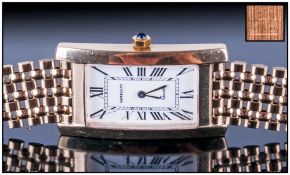 Imperialto Ladies 9ct Gold Quartz Princes Style Wristwatch feautred 9ct gold mesh bracelet, Cabochon