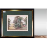 Alfred East Watercolour Drawing of a Country Wooded Landscape With a Cottage, Signed, Framed and