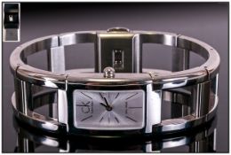 Calvin Klein Silver Tone swiss made watch.  Model number ( k 59231 ) sapphire crystal.  Boxed and in