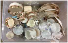 Box of Pottery, mainly part tea services.